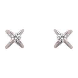 [LCR435B] PENDIENTES ORO BLANCO 18KL DIAMANTES