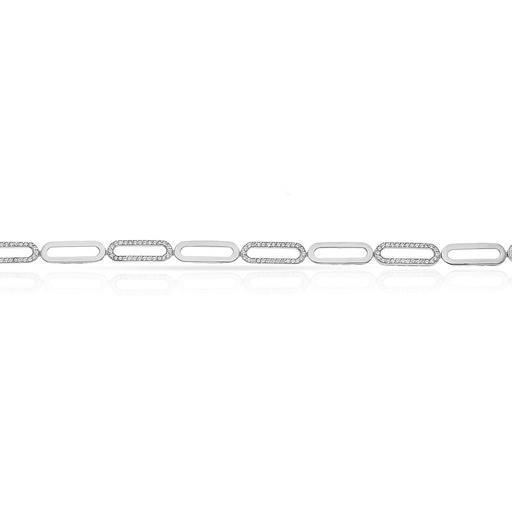 PULSERA ORO BLANCO  18KL CIRCONITAS