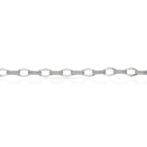 PULSERA ORO BLANCO 18KL CIRCONITAS