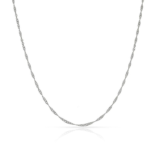 CADENA ORO BLANCO 18KL SINGAPUR - 1MM