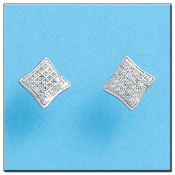[LCR420B] PENDIENTES ORO BLANCO 18KL DIAMANTES