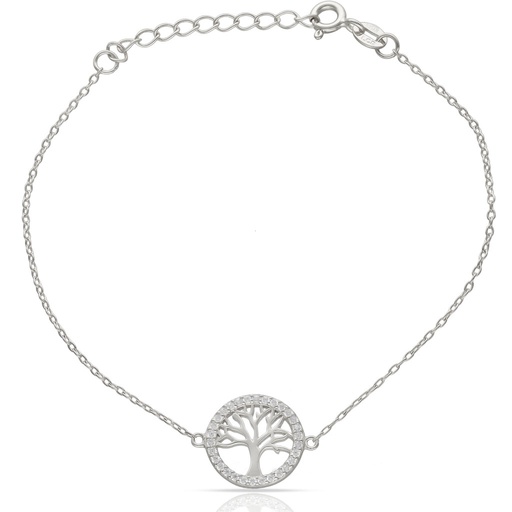 PULSERA PLATA 925MM ARBOL DE LA VIDA CIRCONITAS