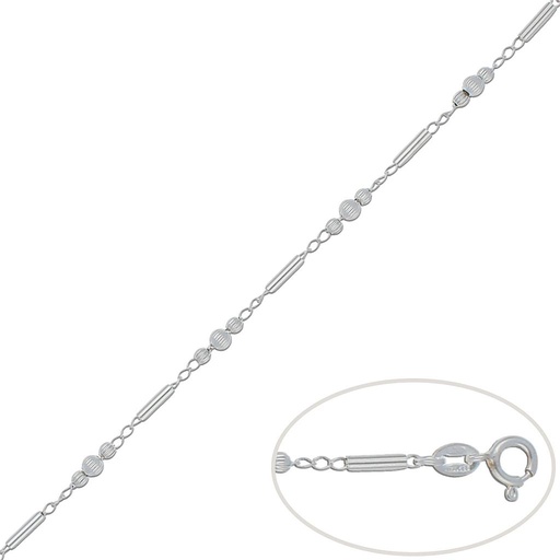 PULSERA PLATA 925MM BOLAS + BARRAS
