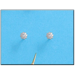 [P217] PENDIENTES ORO BLANCO 18KL MARGARITA