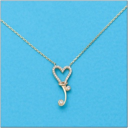 [G162] CADENA COLGANTE CORAZON ORO 18KL CIRCONI