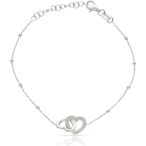 PULSERA PLATA 925MM CORAZONES ENTRELAZADOS