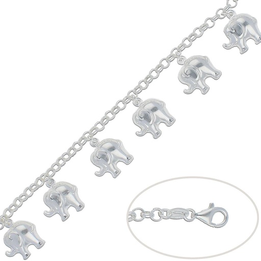 PULSERA PLATA 925MM ELEFANTES