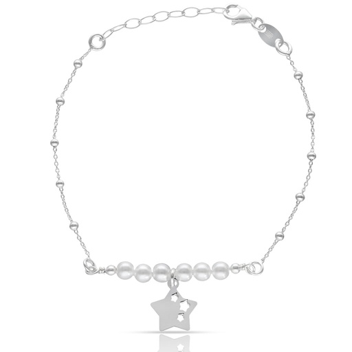 PULSERA PLATA 925MM ESTRELLA + PERLAS