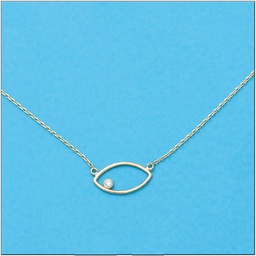 [G161] CADENA COLGANTE OVAL ORO18KL CIRCONITA