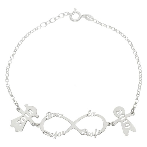 PULSERA PLATA 925MM INFINITO + NIÑOS