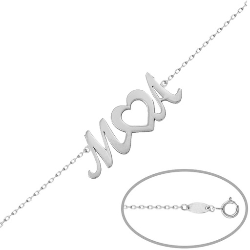 PULSERA PLATA 925MM LETRAS + CORAZON
