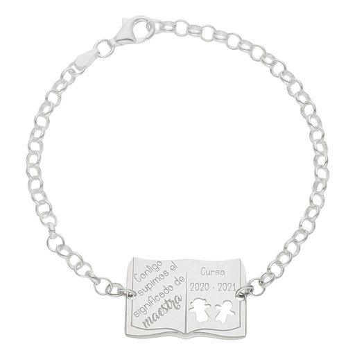 PULSERA PLATA 925MM LIBRO PROFE