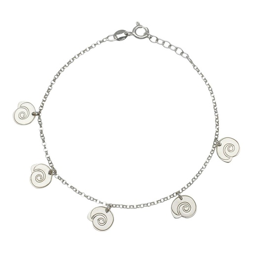 PULSERA PLATA 925MM MINI CHARMS CARACOLAS
