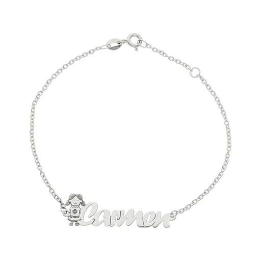 PULSERA PLATA 925MM NIÑA + NOMBRE