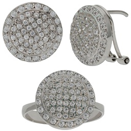 [P6790] PENDIENTES ORO BLANCO DE 18KL CIRCONITAS