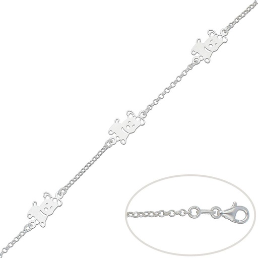 PULSERA PLATA 925MM PERROS