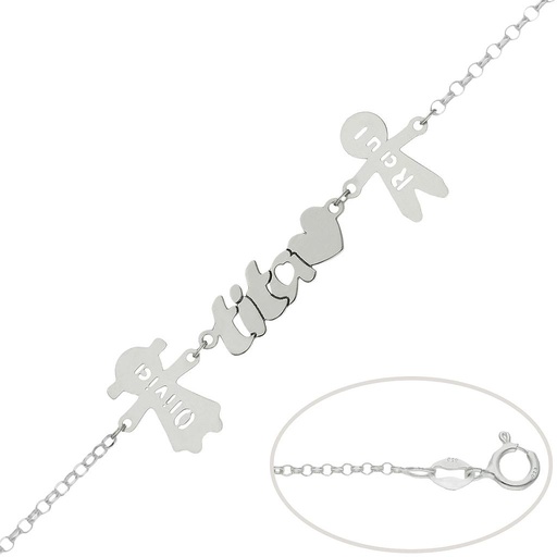 PULSERA PLATA 925MM TITA + NIÑOS