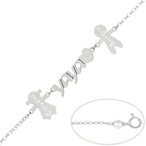 PULSERA PLATA 925MM YAYA + NIÑOS