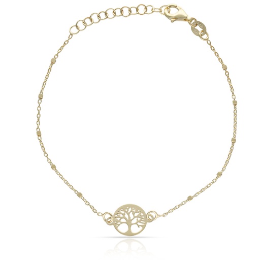 PULSERA PLATA CHAPADA EN ORO ARBOL DE LA VIDA