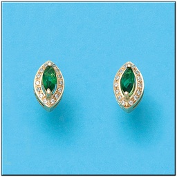 [P580] PENDIENTES ORO DE 18KL CRISOPAL VERDE 