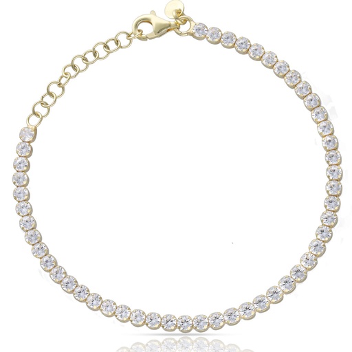 PULSERA PLATA CHAPADA EN ORO RIVIERE - 3MM