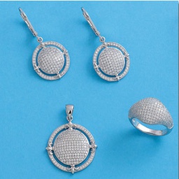 [AG5055P] PENDIENTES REDONDO CIRCONITAS PLATA 925MM