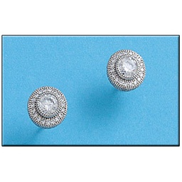[AG1382] PENDIENTES REDONDO CIRCONITAS PLATA 925MM