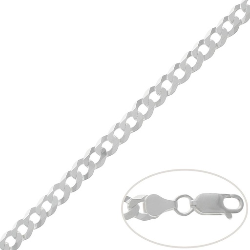 CADENA PLATA 925MM BARBADA - 7MM