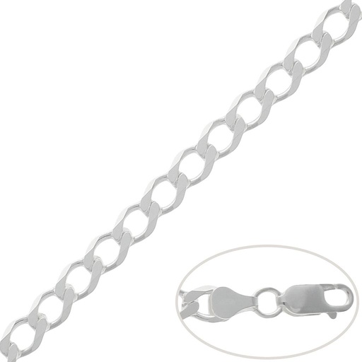 CADENA PLATA 925MM BARBADA - 7MM