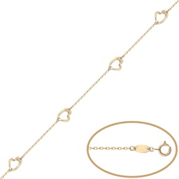 [PU1044] PULSERA 4 CORAZONES ORO 18KL 