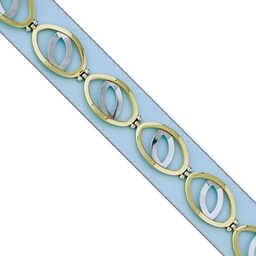 [PU1720] PULSERA BICOLOR ORO 18KL