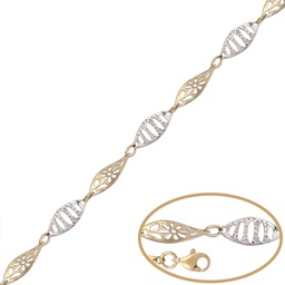 [PU1076] PULSERA BICOLOR ORO 18KL 