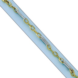 [PU1721] PULSERA BICOLOR ORO 18KL CIRCONITAS