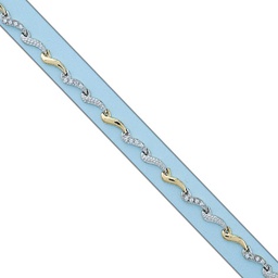 [PU1614] PULSERA BICOLOR ORO 18KL CIRCONITAS