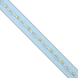 [PU1333] PULSERA BICOLOR ORO 18KL TALLADA