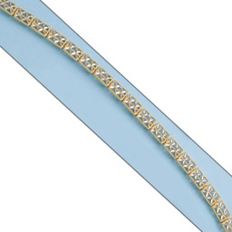 [PU1283] PULSERA BICOLOR ORO 18KL TALLADO