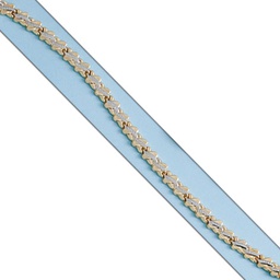 [PU145] PULSERA BICOLOR ORO 18KL TROQUELADA