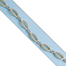 [PU144] PULSERA BICOLOR ORO 18KL TROQUELADA