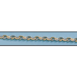 [PU139] PULSERA BICOLOR ORO 18KL TROQUELADA