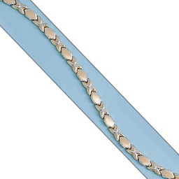 [PU153] PULSERA BICOLOR ORO 18KL TROQUELADA
