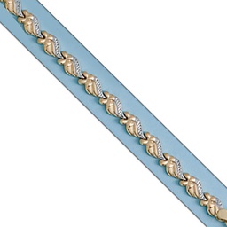 [PU136] PULSERA BICOLOR ORO 18KL TROQUELADA
