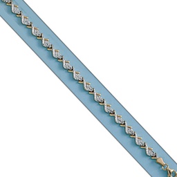 [PU142] PULSERA BICOLOR ORO 18KL TROQUELADA