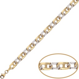 [PU1079] PULSERA BICOLOR TALLADA ORO 18KL 