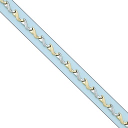 [PU1628] PULSERA BICOLOR TROQUELADA ORO 18KL