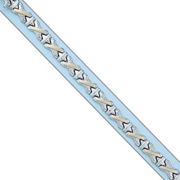[PU1588] PULSERA BICOLOR TROQUELADA ORO 18KL