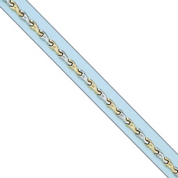 [PU1623] PULSERA BICOLOR TROQUELADA ORO 18KL