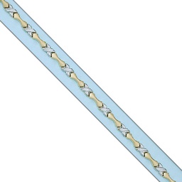 [PU1584] PULSERA BICOLOR TROQUELADA ORO 18KL