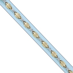 [PU1586] PULSERA BICOLOR TROQUELADA ORO 18KL