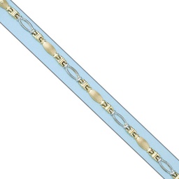 [PU1585] PULSERA BICOLOR TROQUELADA ORO 18KL