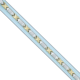 [PU1629] PULSERA BICOLOR TROQUELADA ORO 18KL